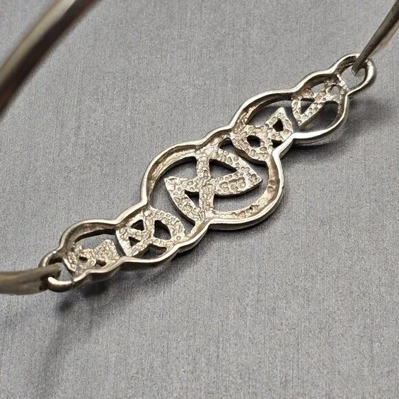 VTG Sterling Silver 925 Celtic Knot Bracelet 7" Hinged Design 10.33g - Picture 5 of 11